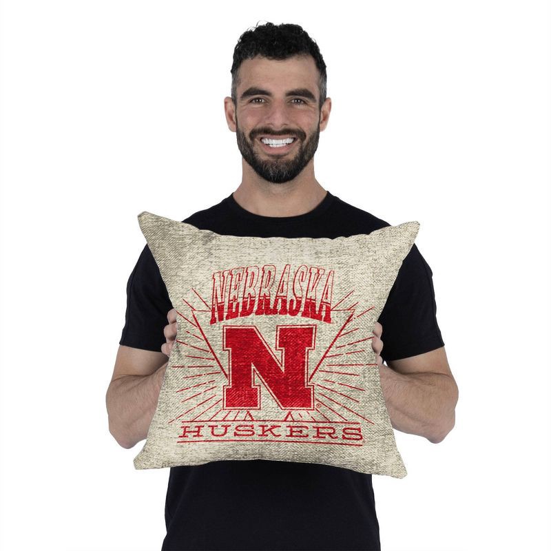 slide 4 of 5, NCAA Nebraska Cornhuskers 26 x 26 Woven Tapestry Pillow, 1 ct