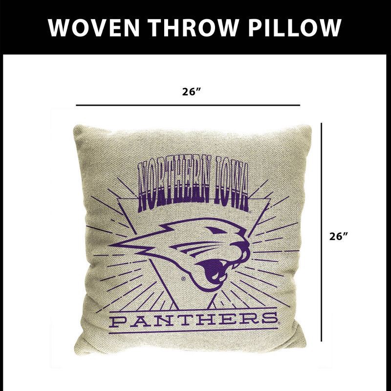 slide 5 of 5, NCAA Northern Iowa Panthers 26 x 26 Woven Tapestry Pillow, 1 ct