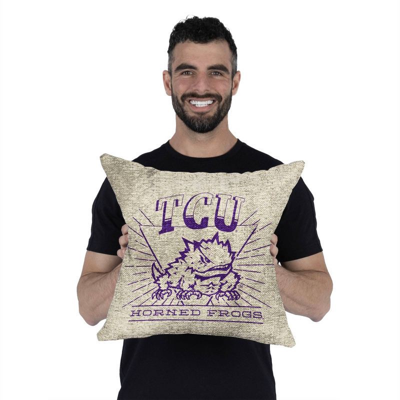 slide 4 of 5, NCAA TCU Horned Frogs 26 x 26 Woven Tapestry Pillow, 1 ct