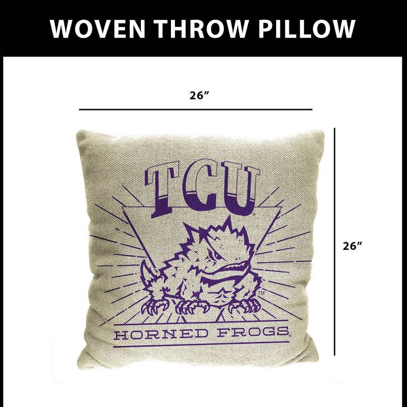 slide 5 of 5, NCAA TCU Horned Frogs 26 x 26 Woven Tapestry Pillow, 1 ct