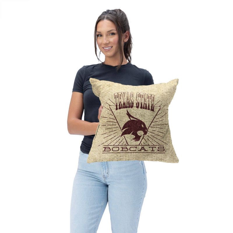 slide 2 of 5, NCAA Texas State Bobcats 26 x 26 Woven Tapestry Pillow, 1 ct