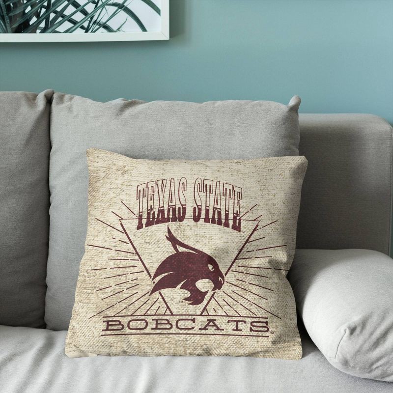 slide 3 of 5, NCAA Texas State Bobcats 26 x 26 Woven Tapestry Pillow, 1 ct