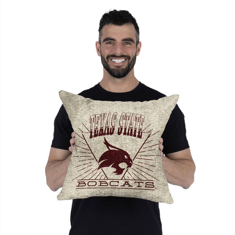 slide 4 of 5, NCAA Texas State Bobcats 26 x 26 Woven Tapestry Pillow, 1 ct