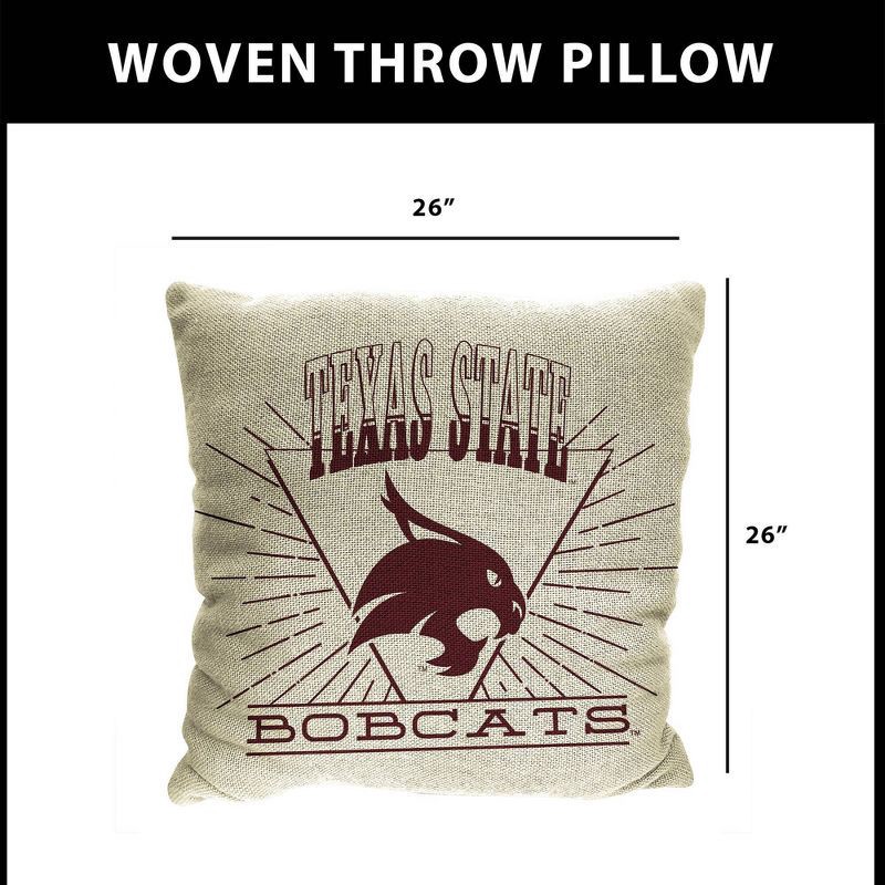 slide 5 of 5, NCAA Texas State Bobcats 26 x 26 Woven Tapestry Pillow, 1 ct