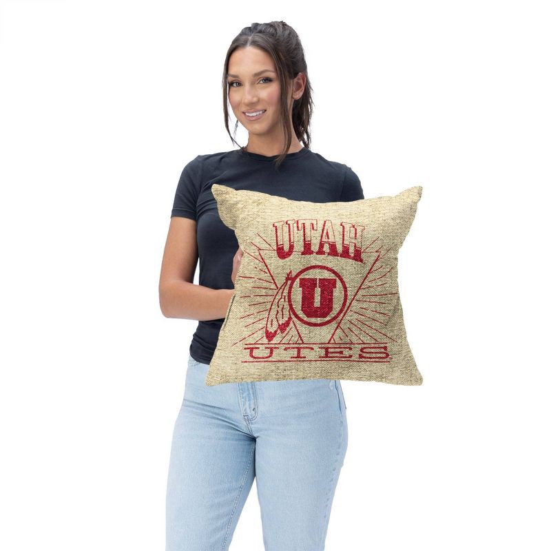 slide 2 of 5, NCAA Utah Utes 26 x 26 Woven Tapestry Pillow, 1 ct