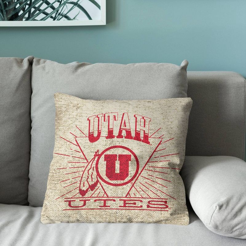 slide 3 of 5, NCAA Utah Utes 26 x 26 Woven Tapestry Pillow, 1 ct