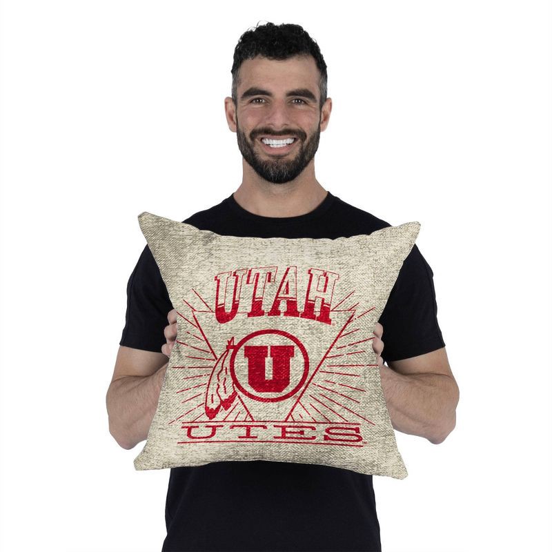 slide 4 of 5, NCAA Utah Utes 26 x 26 Woven Tapestry Pillow, 1 ct