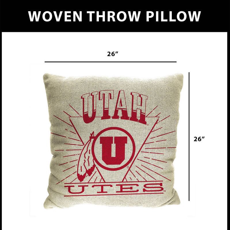 slide 5 of 5, NCAA Utah Utes 26 x 26 Woven Tapestry Pillow, 1 ct