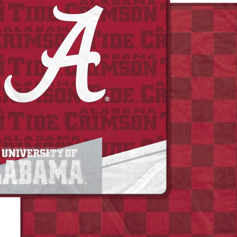 slide 2 of 3, NCAA Alabama Crimson Tide Diagonal Ghost Checker Double Sided Blanket, 1 ct