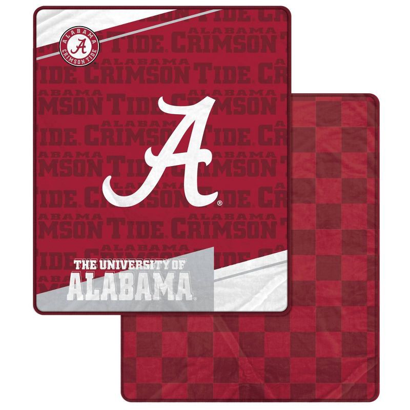slide 1 of 3, NCAA Alabama Crimson Tide Diagonal Ghost Checker Double Sided Blanket, 1 ct