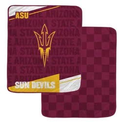 NCAA Arizona State Sun Devils Diagonal Ghost Checker Double Sided Blanket