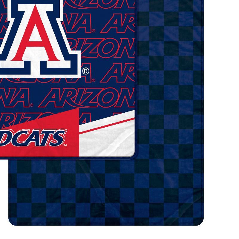 slide 2 of 3, NCAA Arizona Wildcats Diagonal Ghost Checker Double Sided Blanket, 1 ct