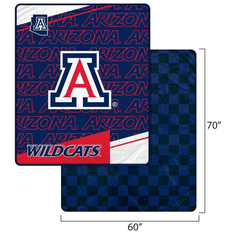 slide 3 of 3, NCAA Arizona Wildcats Diagonal Ghost Checker Double Sided Blanket, 1 ct