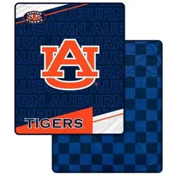 NCAA Auburn Tigers Diagonal Ghost Checker Double Sided Blanket