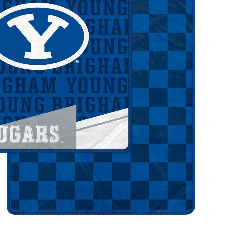 slide 2 of 3, NCAA BYU Cougars Diagonal Ghost Checker Double Sided Blanket, 1 ct