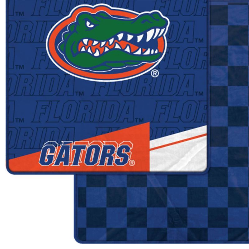slide 2 of 3, NCAA Florida Gators Diagonal Ghost Checker Double Sided Blanket, 1 ct