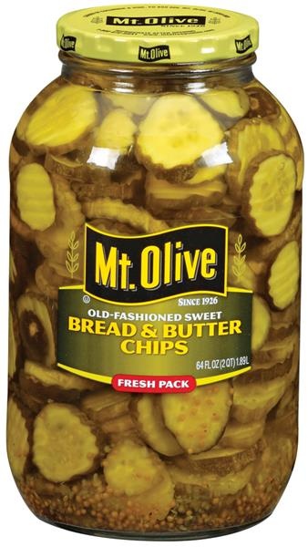 slide 1 of 1, Mt. Olive Bread & Butter Chips Old Fashioned Sweet Fresh Pack Pickles, 64 fl oz