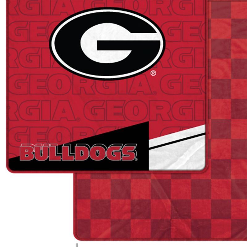 slide 2 of 3, NCAA Georgia Bulldogs Diagonal Ghost Checker Double Sided Blanket, 1 ct