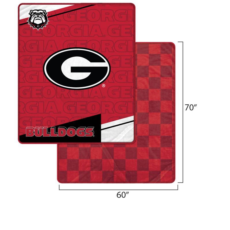 slide 3 of 3, NCAA Georgia Bulldogs Diagonal Ghost Checker Double Sided Blanket, 1 ct