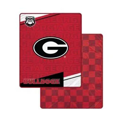 NCAA Georgia Bulldogs Diagonal Ghost Checker Double Sided Blanket
