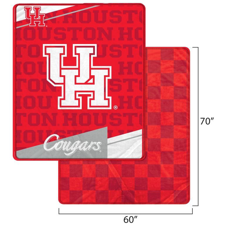 slide 3 of 3, NCAA Houston Cougars Diagonal Ghost Checker Double Sided Blanket, 1 ct