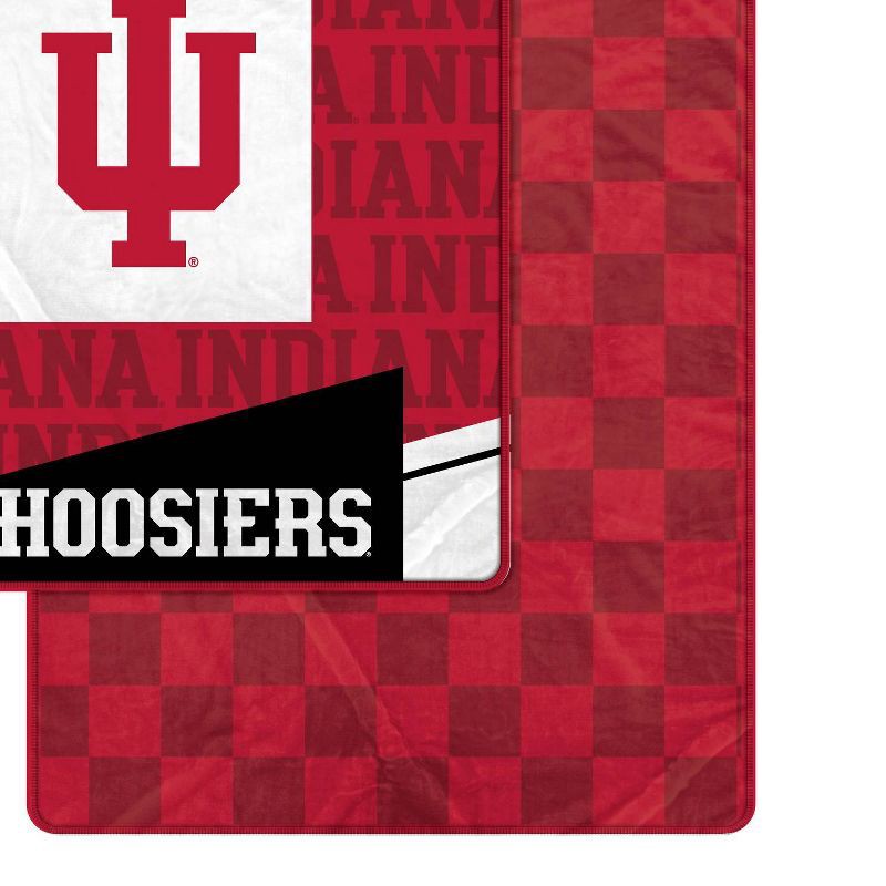 slide 2 of 3, NCAA Indiana Hoosiers Diagonal Ghost Checker Double Sided Blanket, 1 ct