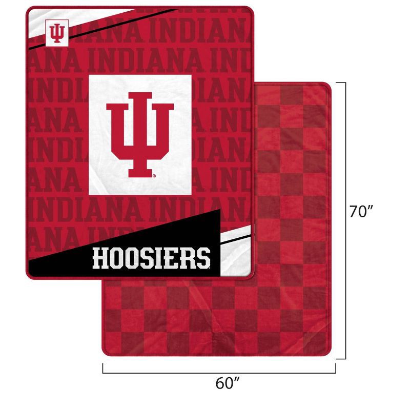 slide 3 of 3, NCAA Indiana Hoosiers Diagonal Ghost Checker Double Sided Blanket, 1 ct