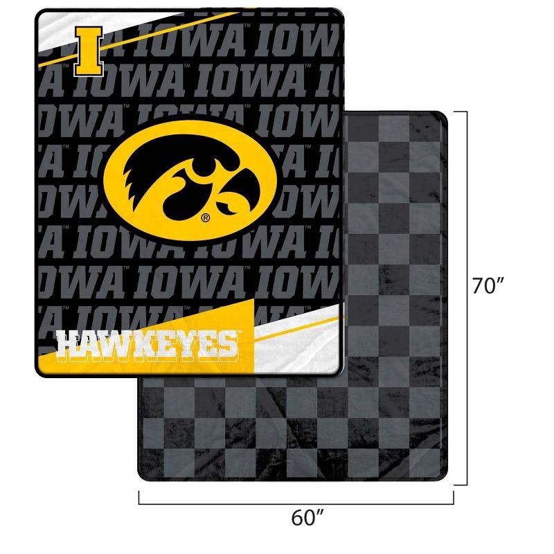 slide 3 of 3, NCAA Iowa Hawkeyes Diagonal Ghost Checker Double Sided Blanket, 1 ct
