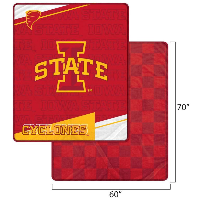 slide 3 of 3, NCAA Iowa State Cyclones Diagonal Ghost Checker Double Sided Blanket, 1 ct