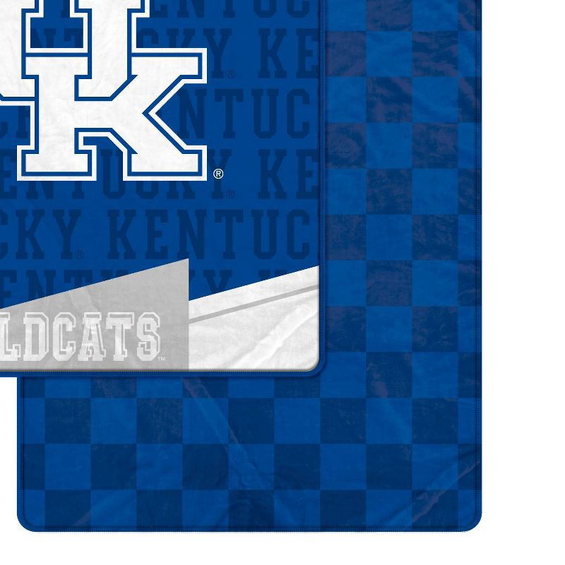 slide 2 of 3, NCAA Kentucky Wildcats Diagonal Ghost Checker Double Sided Blanket, 1 ct