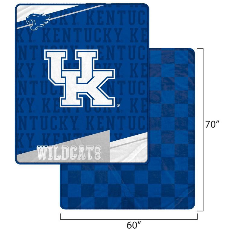 slide 3 of 3, NCAA Kentucky Wildcats Diagonal Ghost Checker Double Sided Blanket, 1 ct