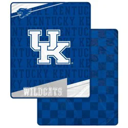 NCAA Kentucky Wildcats Diagonal Ghost Checker Double Sided Blanket