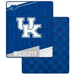 NCAA Kentucky Wildcats Diagonal Ghost Checker Double Sided Blanket
