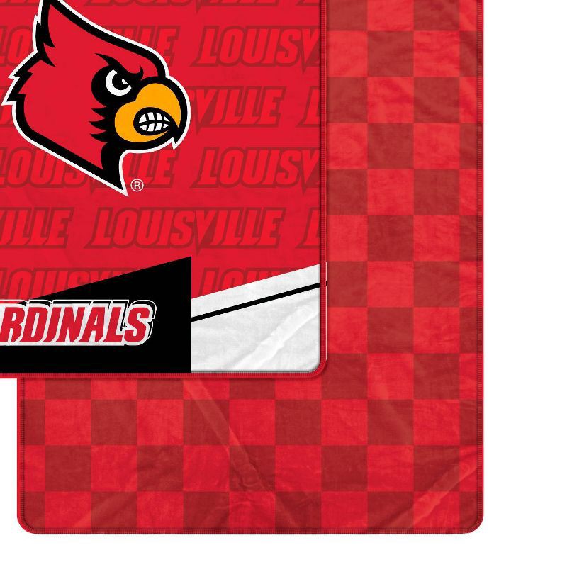 slide 2 of 3, NCAA Louisville Cardinals Diagonal Ghost Checker Double Sided Blanket, 1 ct