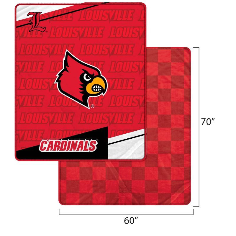 slide 3 of 3, NCAA Louisville Cardinals Diagonal Ghost Checker Double Sided Blanket, 1 ct