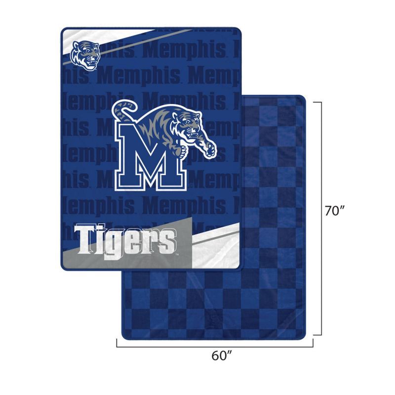 slide 3 of 3, NCAA Memphis Tigers Diagonal Ghost Checker Double Sided Blanket, 1 ct
