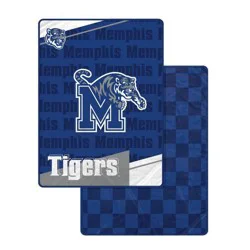 NCAA Memphis Tigers Diagonal Ghost Checker Double Sided Blanket