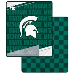 NCAA Michigan State Spartans Diagonal Ghost Checker Double Sided Blanket
