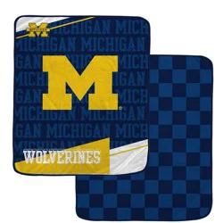 NCAA Michigan Wolverines Diagonal Ghost Checker Double Sided Blanket