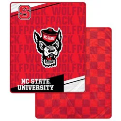 NCAA NC State Wolfpack Diagonal Ghost Checker Double Sided Blanket