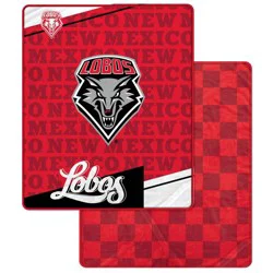 NCAA New Mexico Lobos Diagonal Ghost Checker Double Sided Blanket