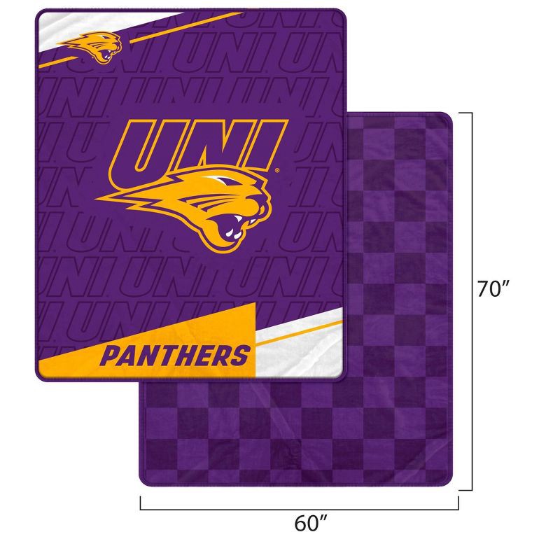 slide 3 of 3, NCAA Northern Iowa Panthers Diagonal Ghost Checker Double Sided Blanket, 1 ct