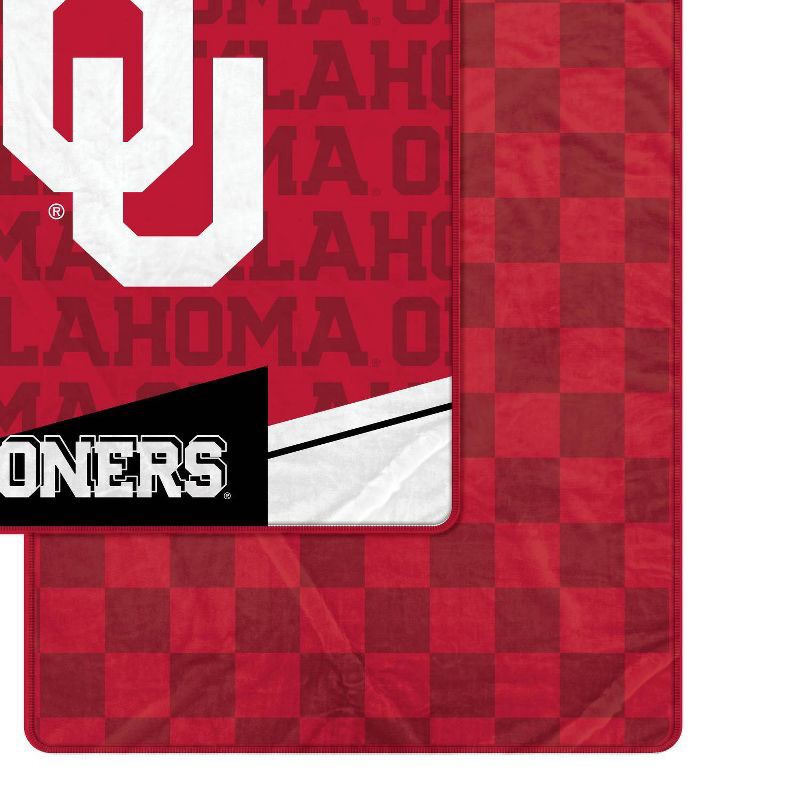 slide 2 of 3, NCAA Oklahoma Sooners Diagonal Ghost Checker Double Sided Blanket, 1 ct