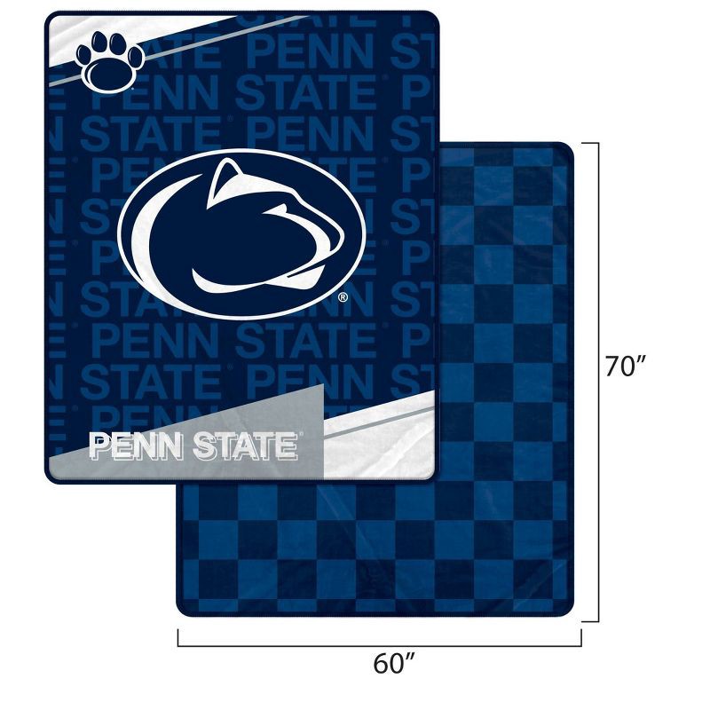 slide 3 of 3, NCAA Penn State Nittany Lions Diagonal Ghost Checker Double Sided Blanket, 1 ct