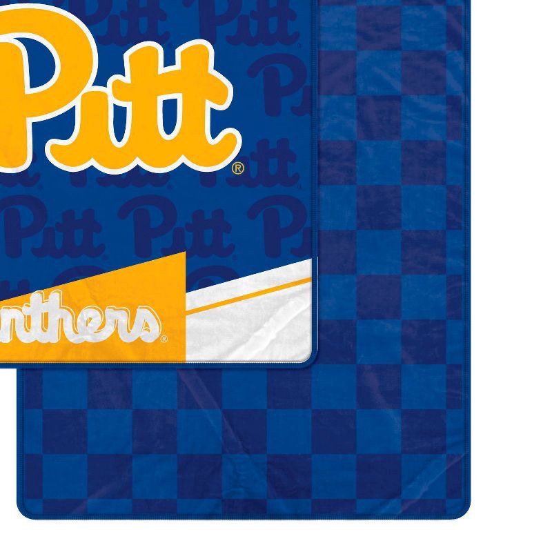 slide 2 of 3, NCAA Pitt Panthers Diagonal Ghost Checker Double Sided Blanket, 1 ct