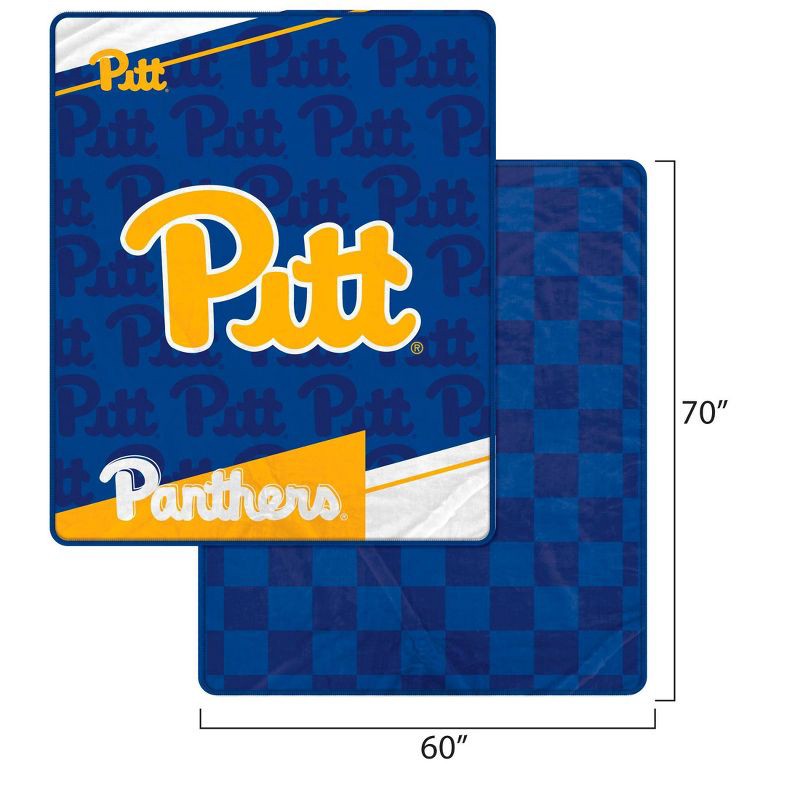 slide 3 of 3, NCAA Pitt Panthers Diagonal Ghost Checker Double Sided Blanket, 1 ct