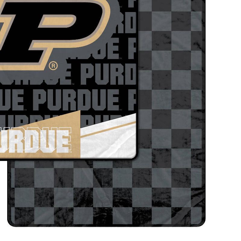 slide 2 of 3, NCAA Purdue Boilermakers Diagonal Ghost Checker Double Sided Blanket, 1 ct