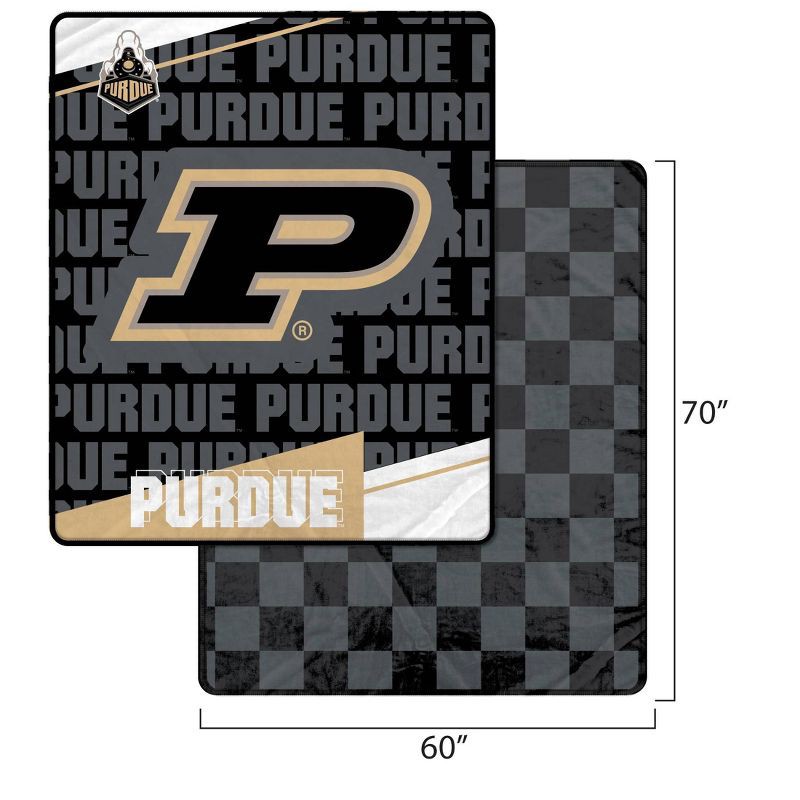 slide 3 of 3, NCAA Purdue Boilermakers Diagonal Ghost Checker Double Sided Blanket, 1 ct