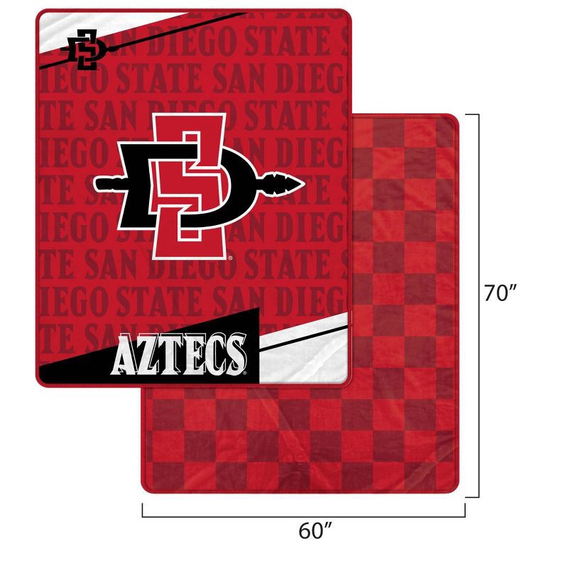 slide 3 of 3, NCAA San Diego State Aztecs Diagonal Ghost Checker Double Sided Blanket, 1 ct