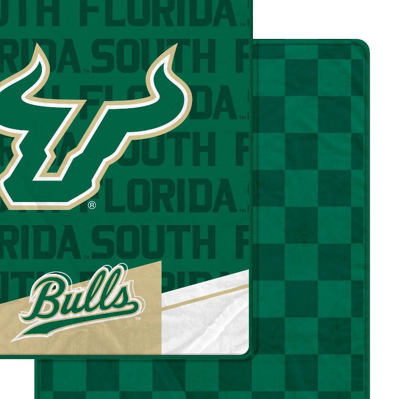 slide 2 of 3, NCAA South Florida Bulls Diagonal Ghost Checker Double Sided Blanket, 1 ct
